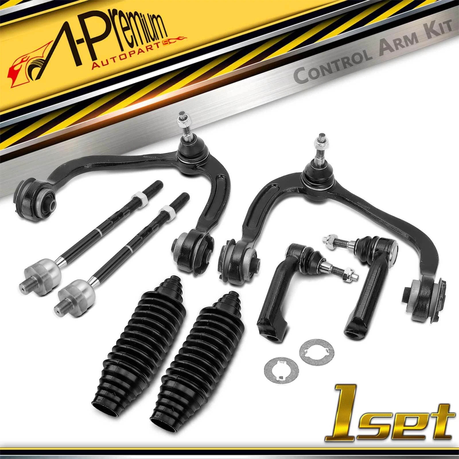 Set of 8 Front Control Arm Ball Joints Tie Rods for Lincoln Ford Expedition 