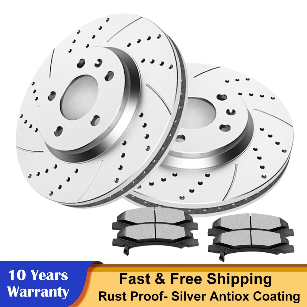 Front Drilled Brake Rotors & Ceramic Pads for Buick Lucerne (2006–2011)