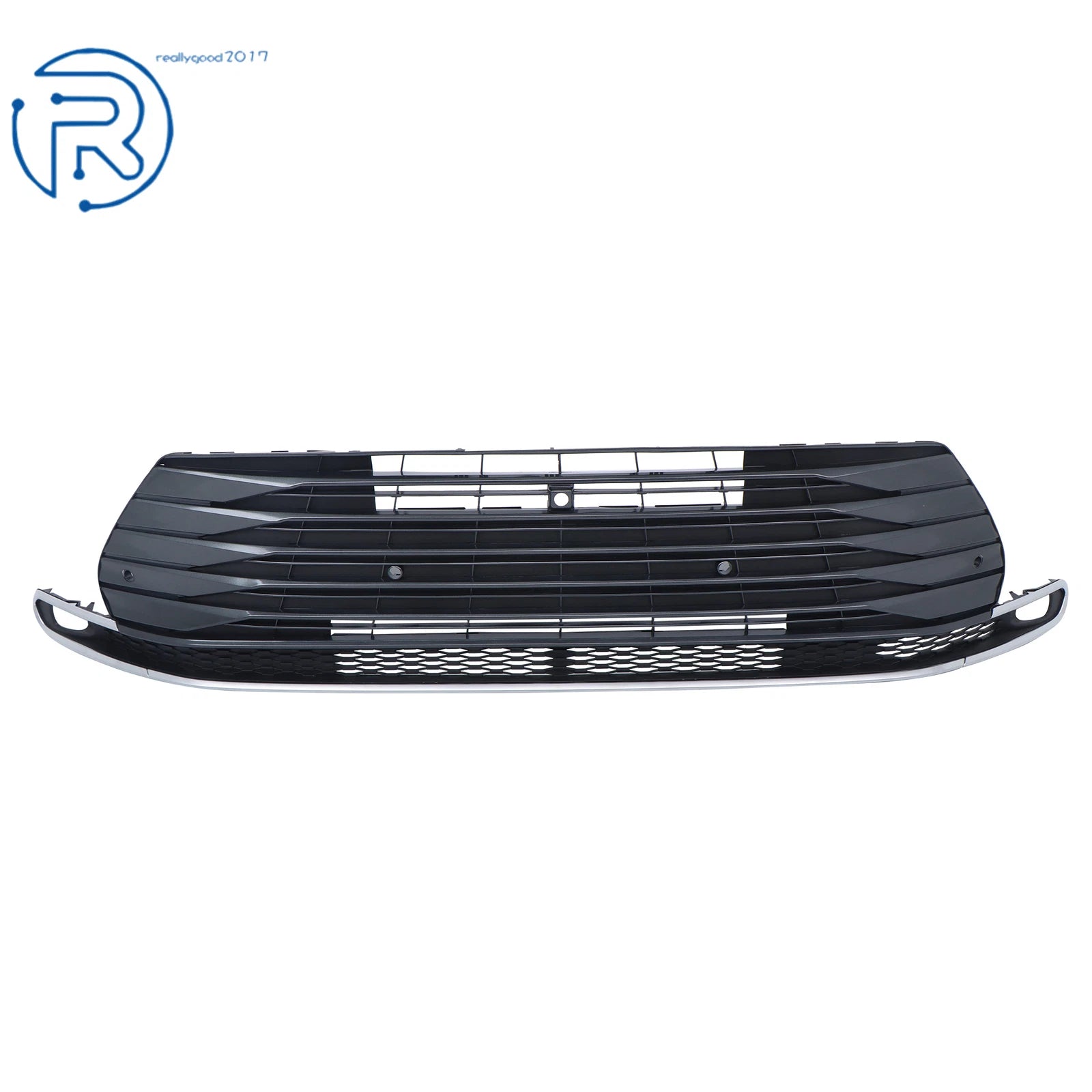 Lower Bumper Grille for Sienna (2021-2023) Dark Black & Silver Trim