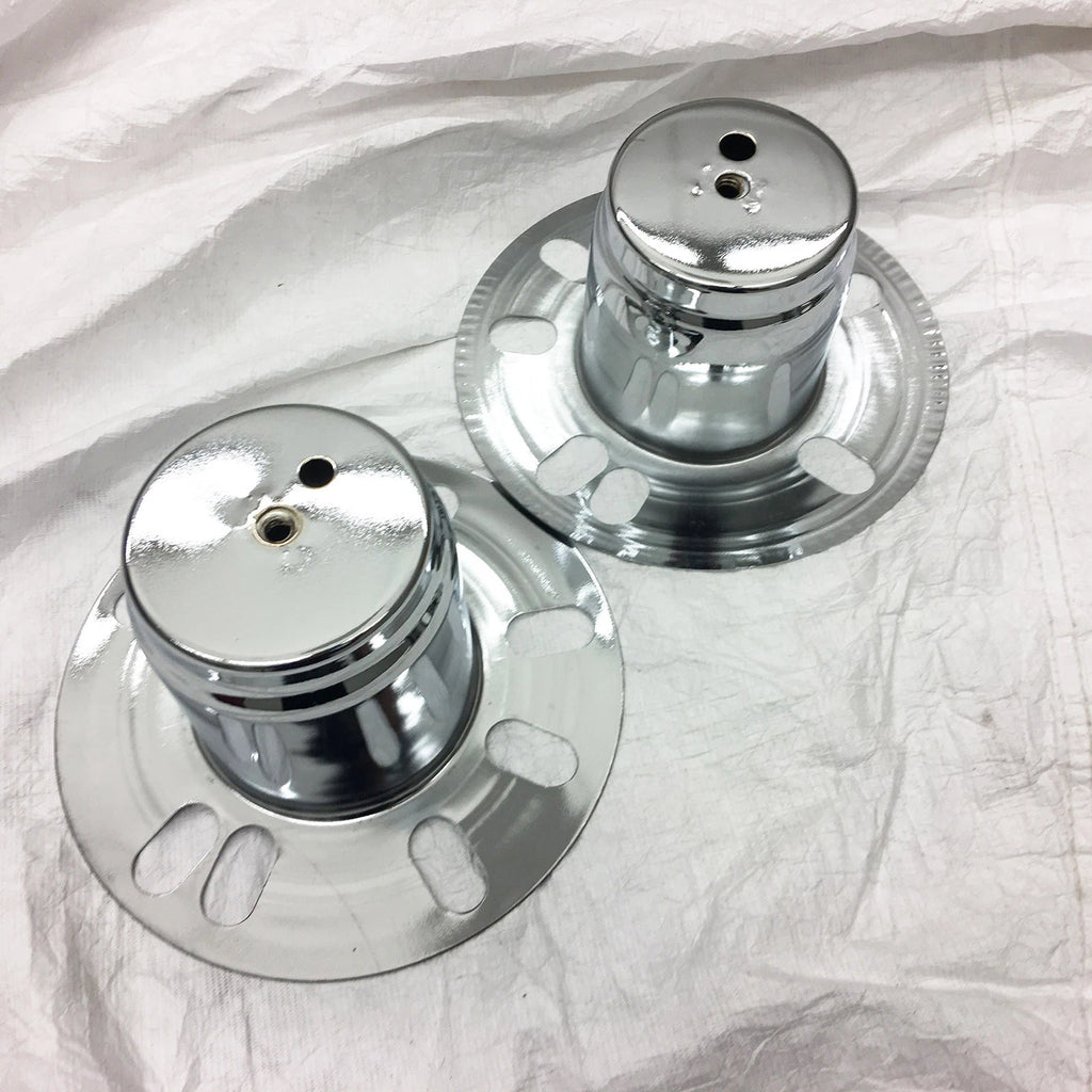 Pair of Chrome Hub Covers Center Caps for Trucks Vans (Fits 3.15"D / 3.15"H)