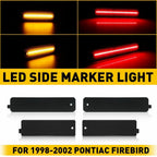 4X Smoke LED Front & Rear Side Marker Lights for Pontiac Trans Am Firebird (1998–2002)