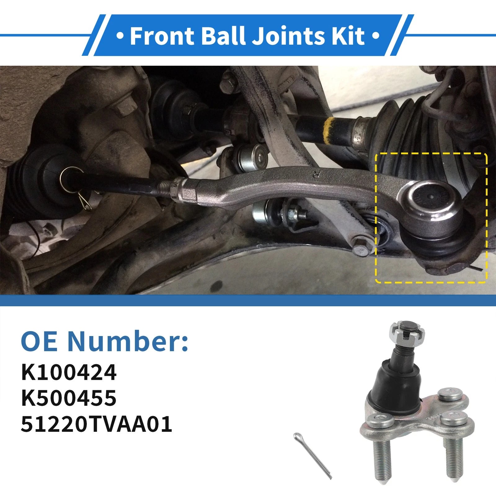 2 Pcs Front Lower Ball Joints for Honda Accord (2017–2022) No.K100424