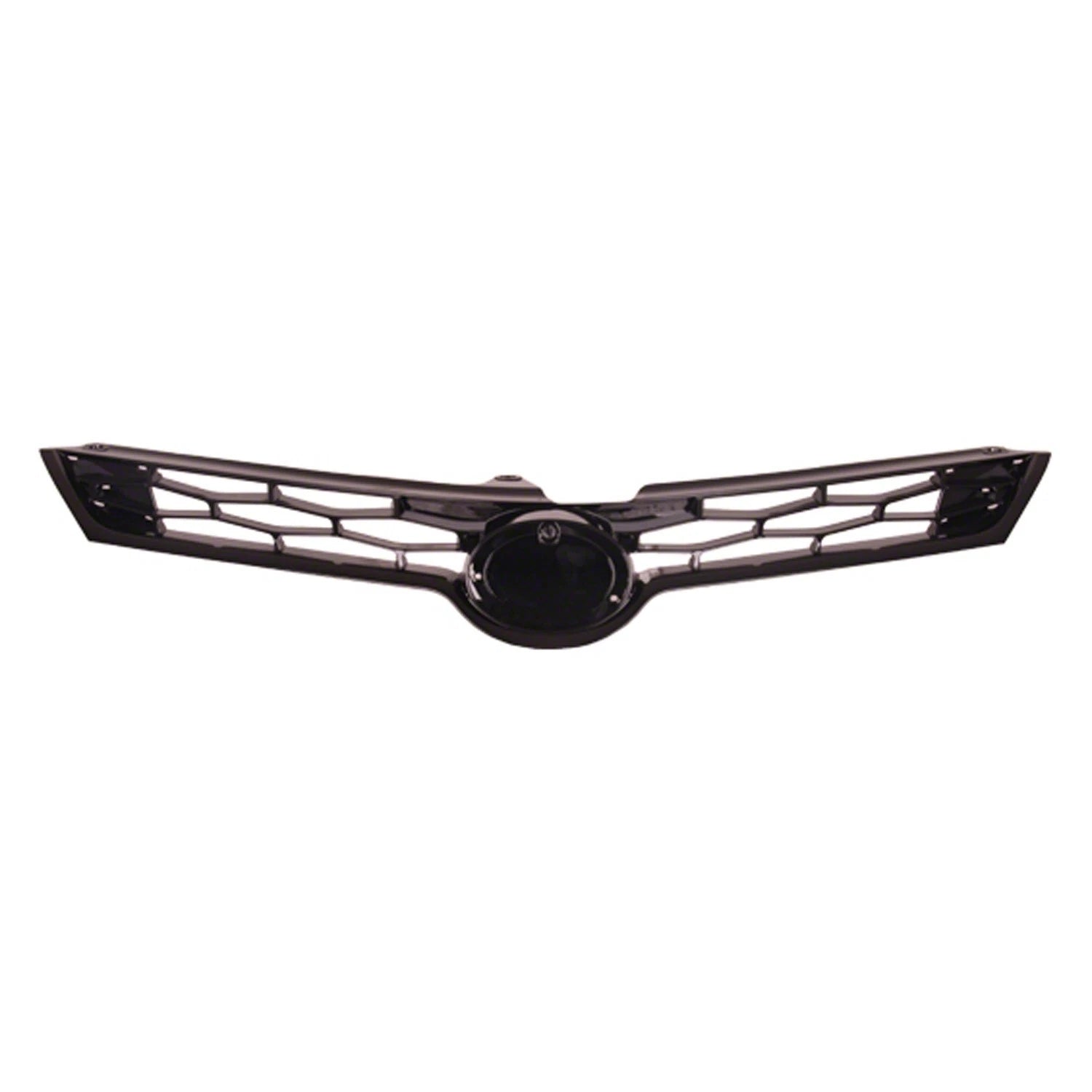 Replacement Black Gloss ABS Plastic Front Upper Grille w/Emblem Hole