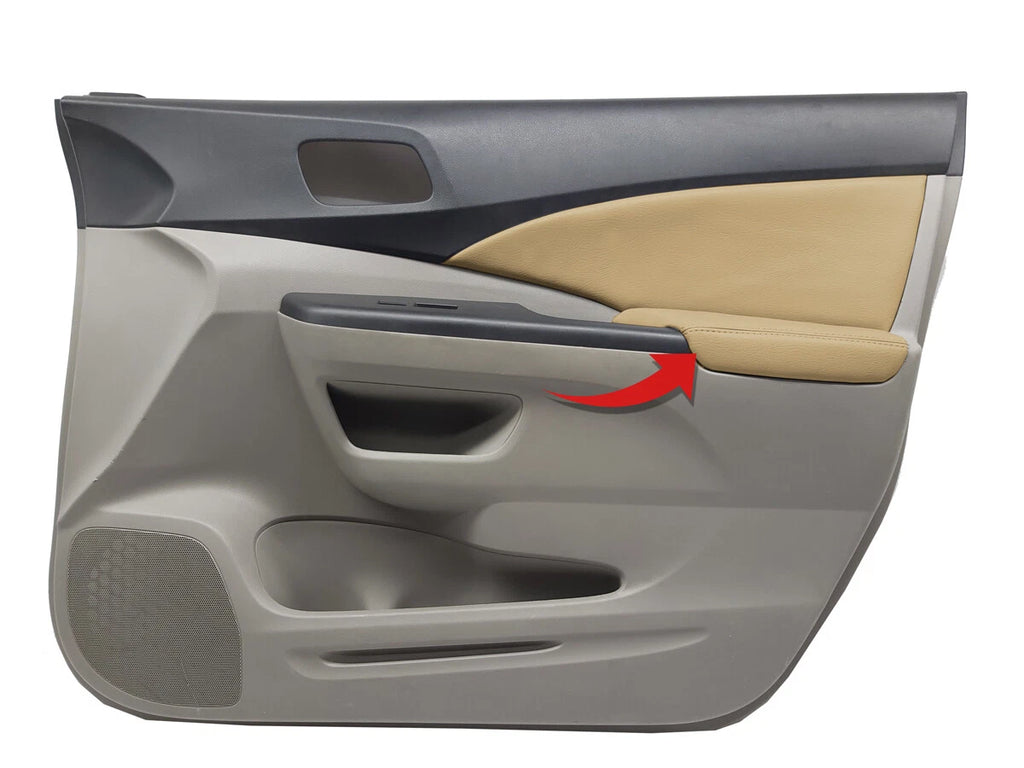 Front Armrest Door Panel Cover for Honda CR-V (2012–2016) Beige PVC Leather