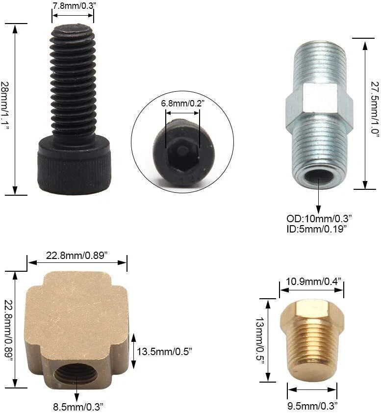 Turbo Oil Line Kit for Universal T3 T4 T04E (Feed + Return + Drain)
