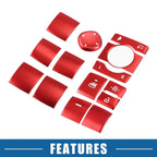 14Pcs Window Switch Button Cover Trim for Toyota RAV4 (2019–2022) Aluminum Red