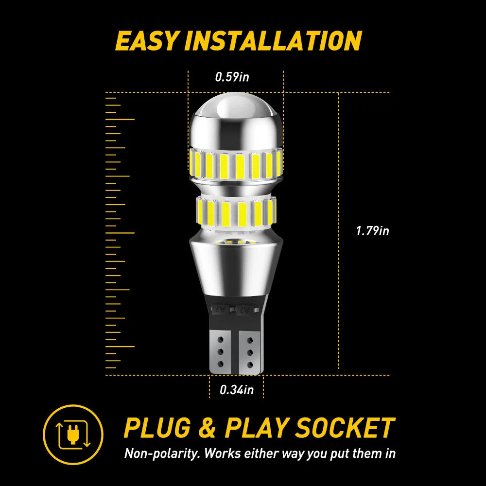 2X T15 LED Reverse Back Up Light Bulbs for Make Model (YYYY–YYYY)