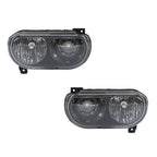 Headlights Assembly Lamp Black Pair for Dodge Challenger (2008–2014)