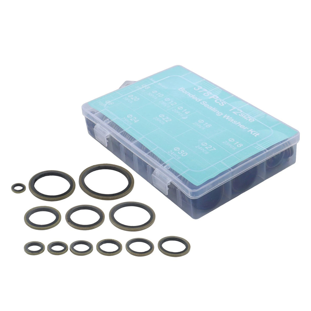 Set of 378 NBR Metal Bonded Sealing Washers for Various Applications