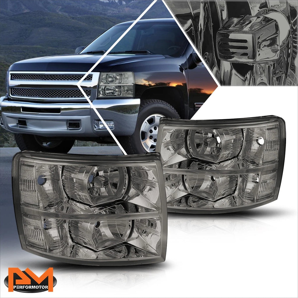 Headlight for Chevy Silverado GMT900 (2007–2014) Smoked Housing Clear Corner