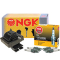 NGK HEI Ignition Coil & 4 G-Power Platinum Spark Plugs for Mazda 626 MX-6 (1988–1997)