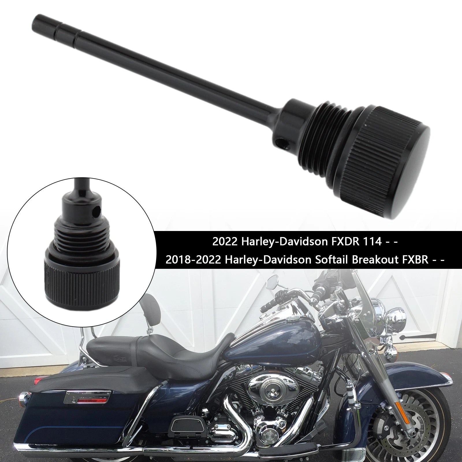 Oil Dipstick Tank Cap Plug for Harley Softail Road Glide (2007–2019)