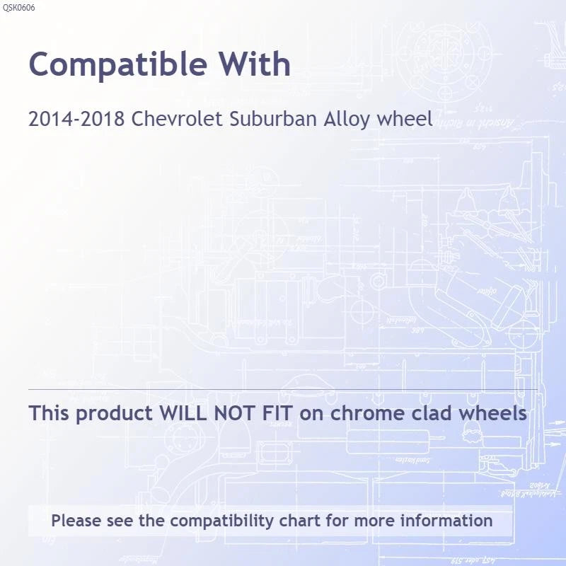 Chrome Wheel Skins 4pc Set for 2014–2018 Chevy Suburban 18 inch