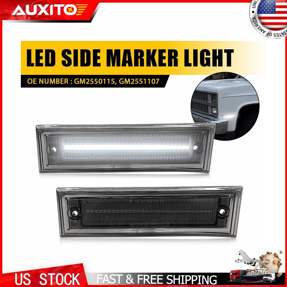 Set of 2 LED Front Side Marker Lights for GMC Jimmy Chevrolet Suburban (1981–1991)