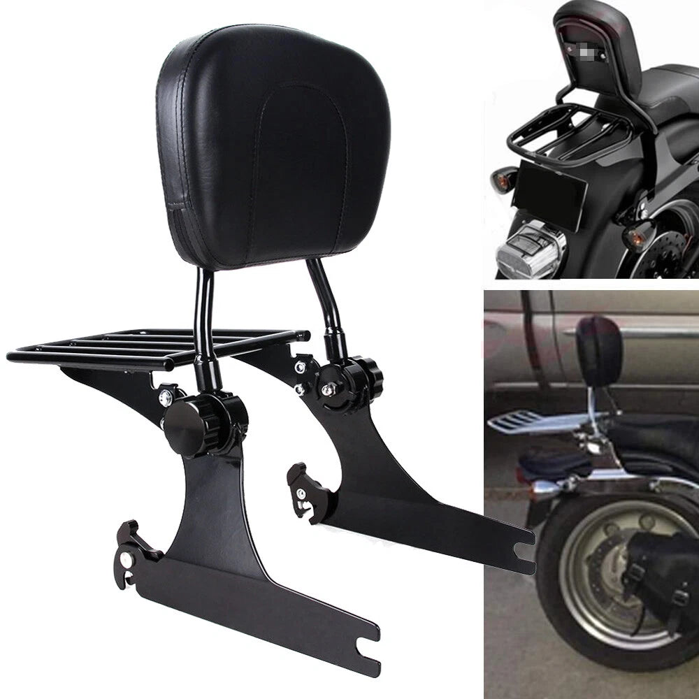 Sissy Bar Luggage Rack for Harley Dyna FXDX FXDC FXDL (2002–2005) Black