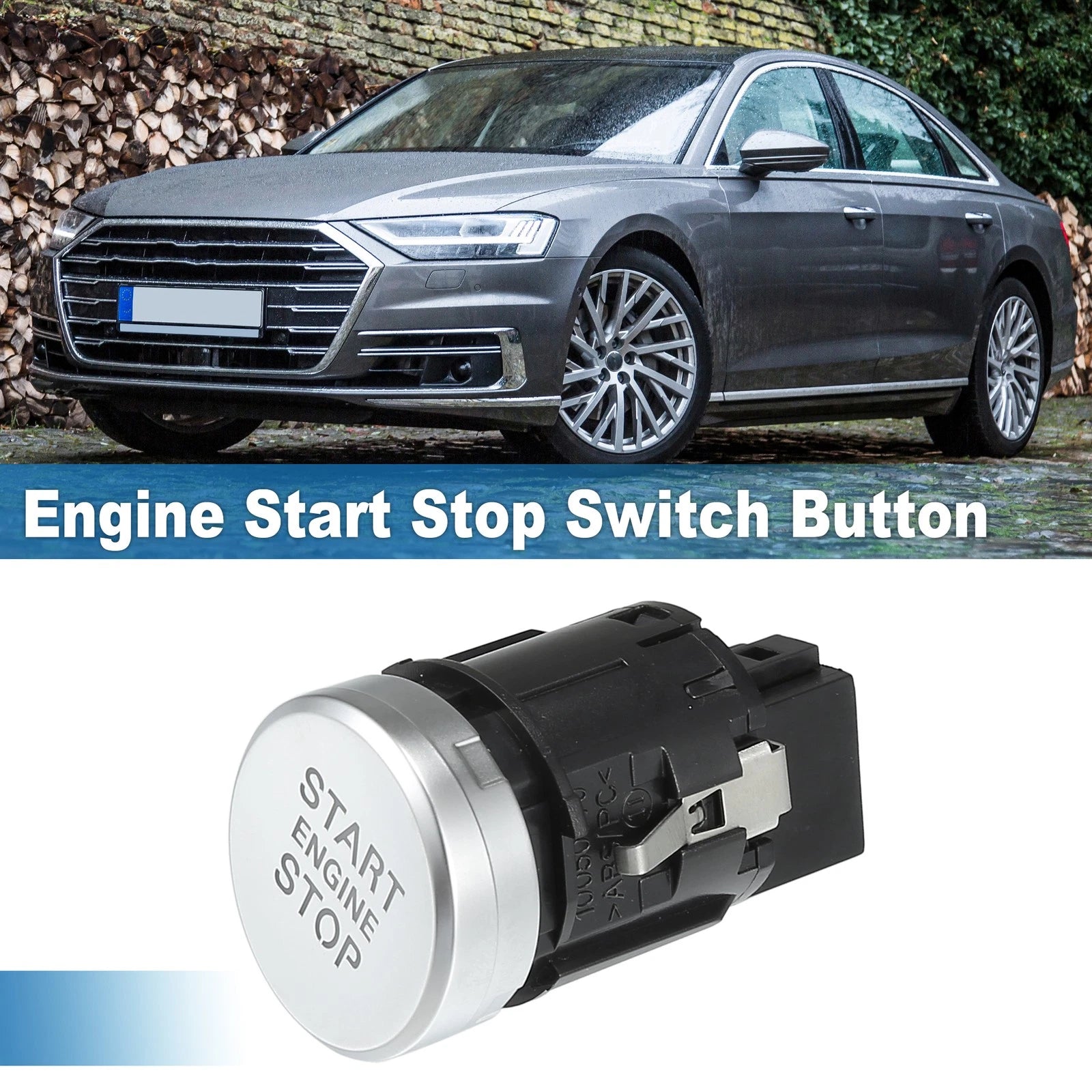 Engine Start Stop Switch Button for Audi A8 (2014–2016) No.4H1905217A Silver