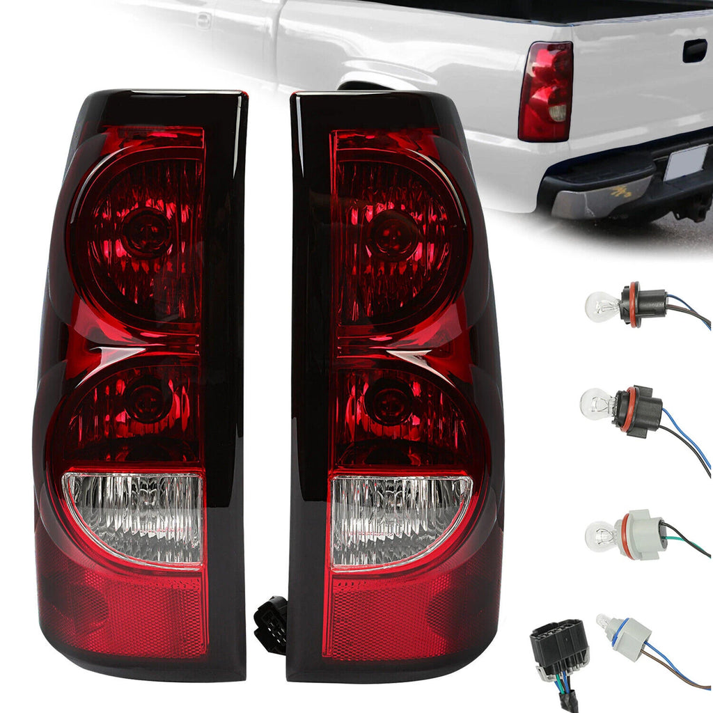 Rear Brake Tail Lights for Chevy Silverado 1500 2500 3500 HD (2003–2006) w/Bulb