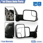 Pair Manual Towing Side View Mirrors for Dodge Ram 1500 2500 3500 (2002–2023)