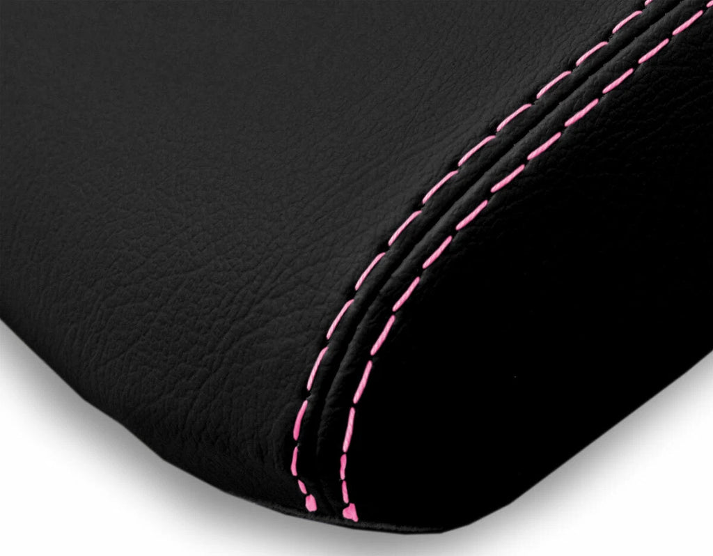 Leather Console Lid Armrest Cover for Toyota 4Runner (2010–2019) Pink Stitch
