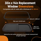 30" x 15" Horizontal Window for RV Camper Trailer Food Truck
