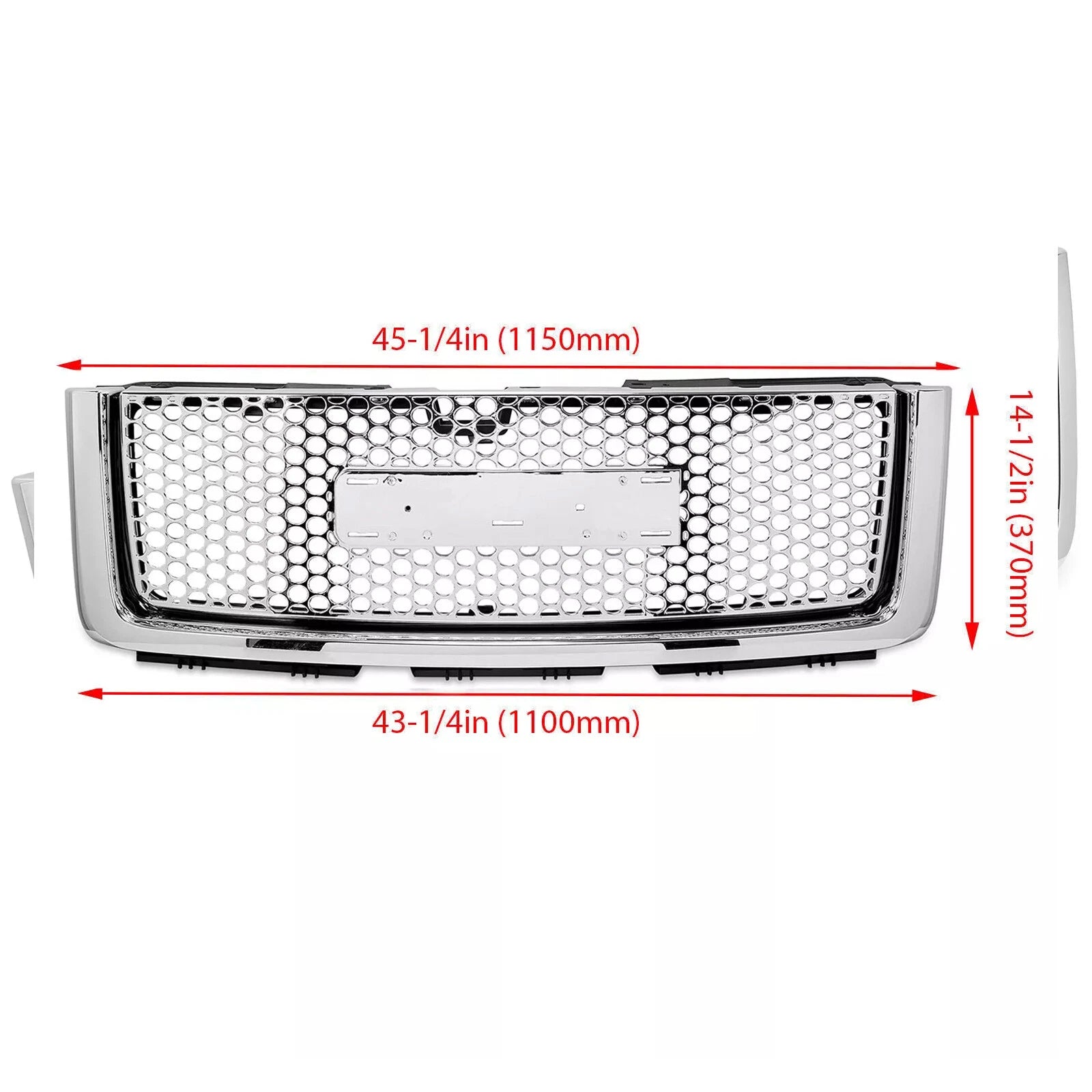 Front Upper Hood Grille for GMC Sierra 1500 Denali (2007–2013)