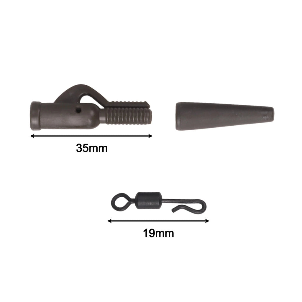Fishing Clip Kit for Carp Rig (Includes Tubing and Tail Rubbers)