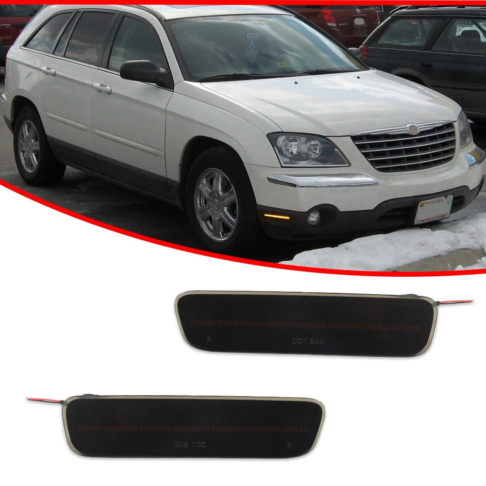 2X Smoke Lens Amber LED Front Side Marker Lights for Chrysler Pacifica (2004–2008)