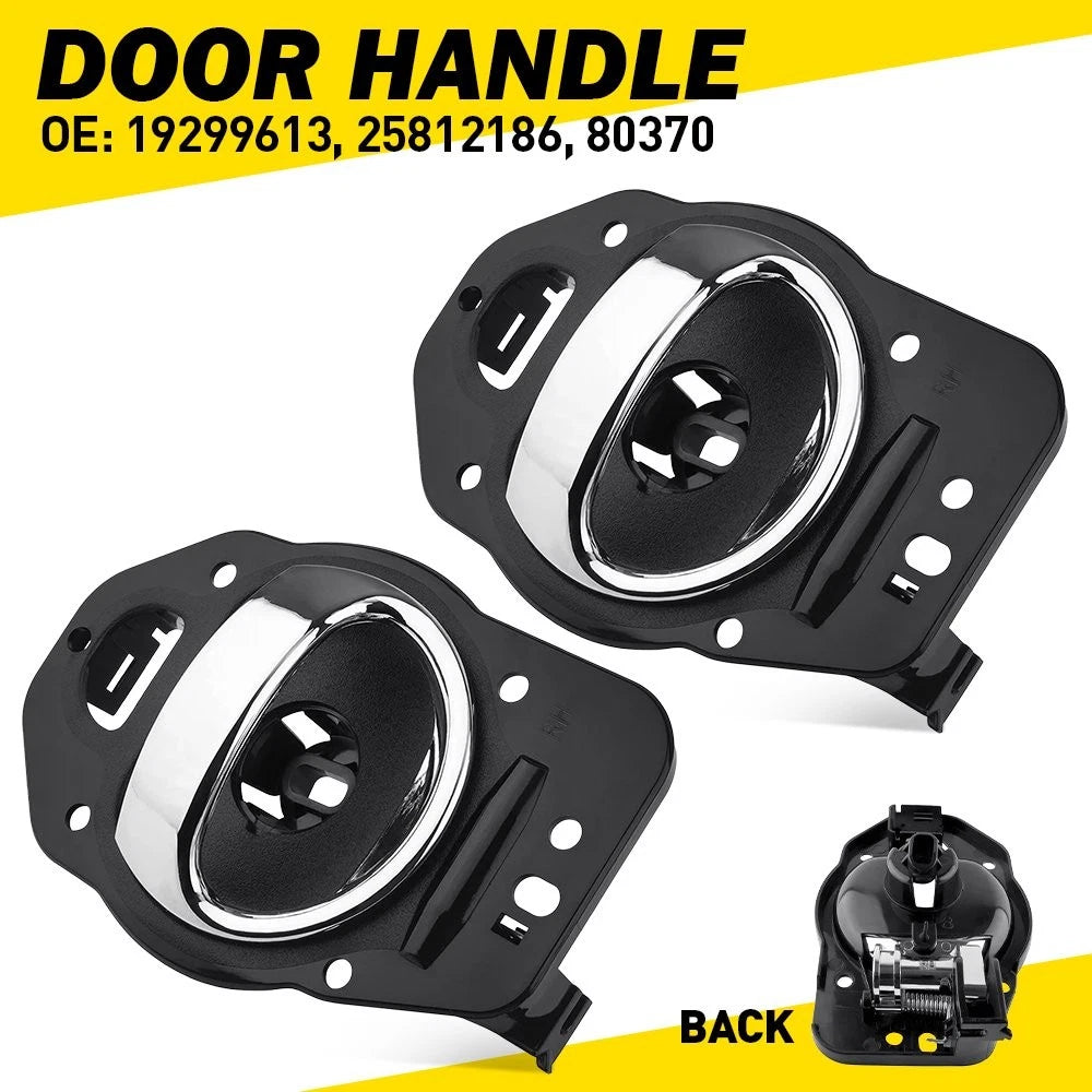 2 Interior Door Handles Chrome Black for Chevrolet HHR (2006–2011)