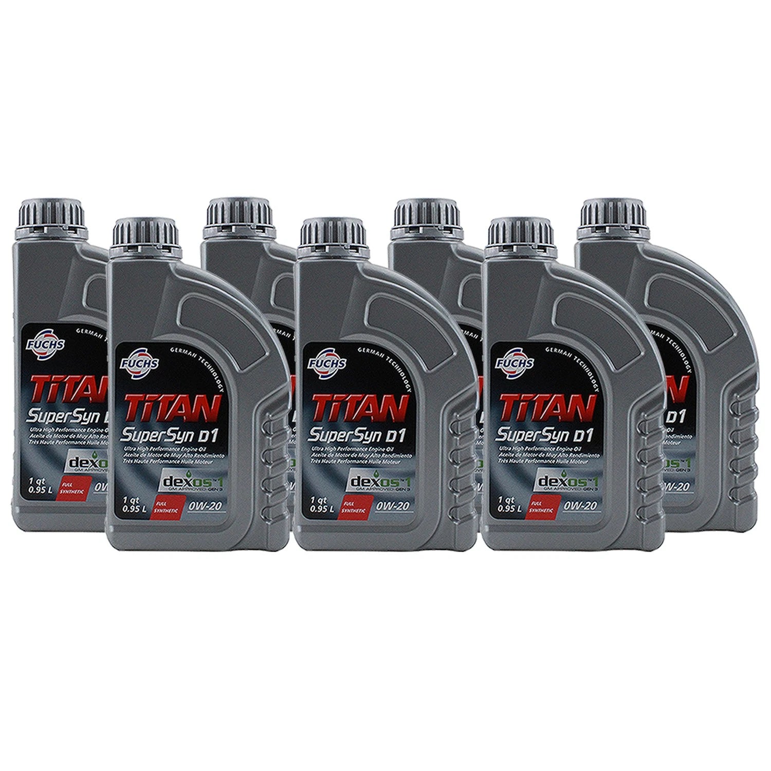 7 Quart Fuchs TITAN SUPERSYN D1 SAE 0W-20 Engine Oil Set of 7