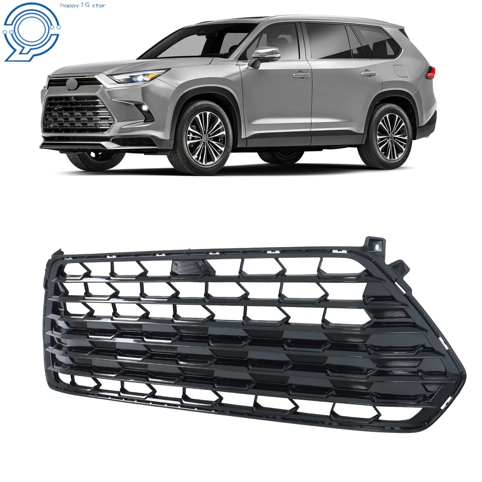 Front Grille Panel for Grand Highlander (2024–2025) Gloss Black