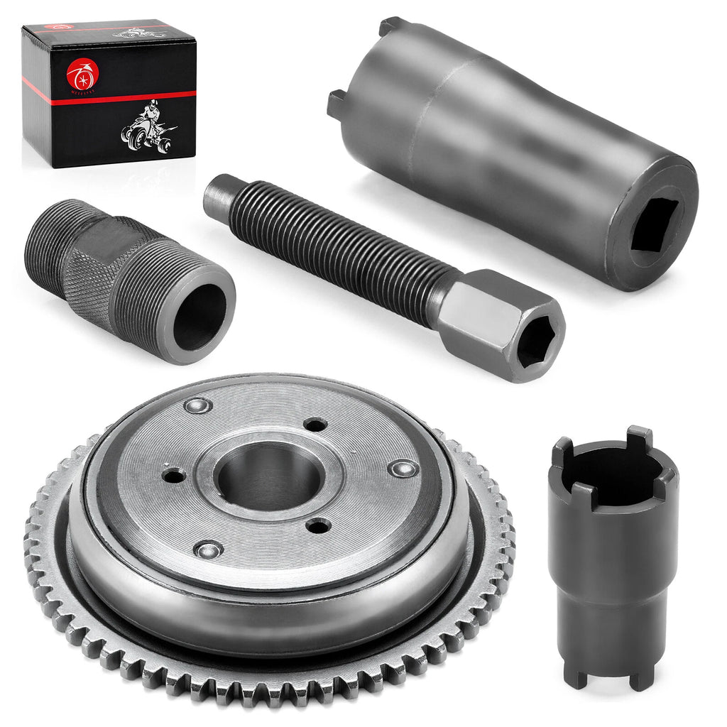 Magneto Flywheel Puller Tool & Starter Clutch for GY6 Scooter (125cc, 150cc, 152QMI)