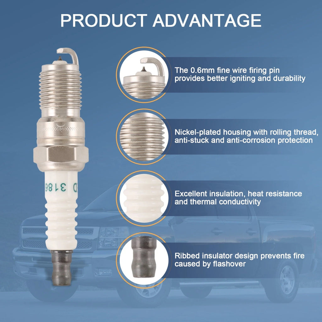 Set of 8 Iridium Spark Plugs for Chevy 5.3 6.0L