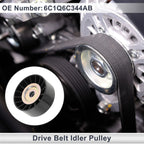 Drive Belt Idler Pulley for Ford Transit (2006–2014) No. 6C1Q6C344AB Black