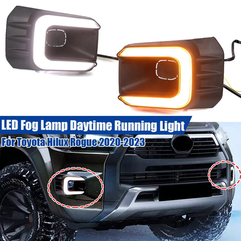 2X LED Fog Lamp DRL for Toyota Hilux Rogue (2020–2023)