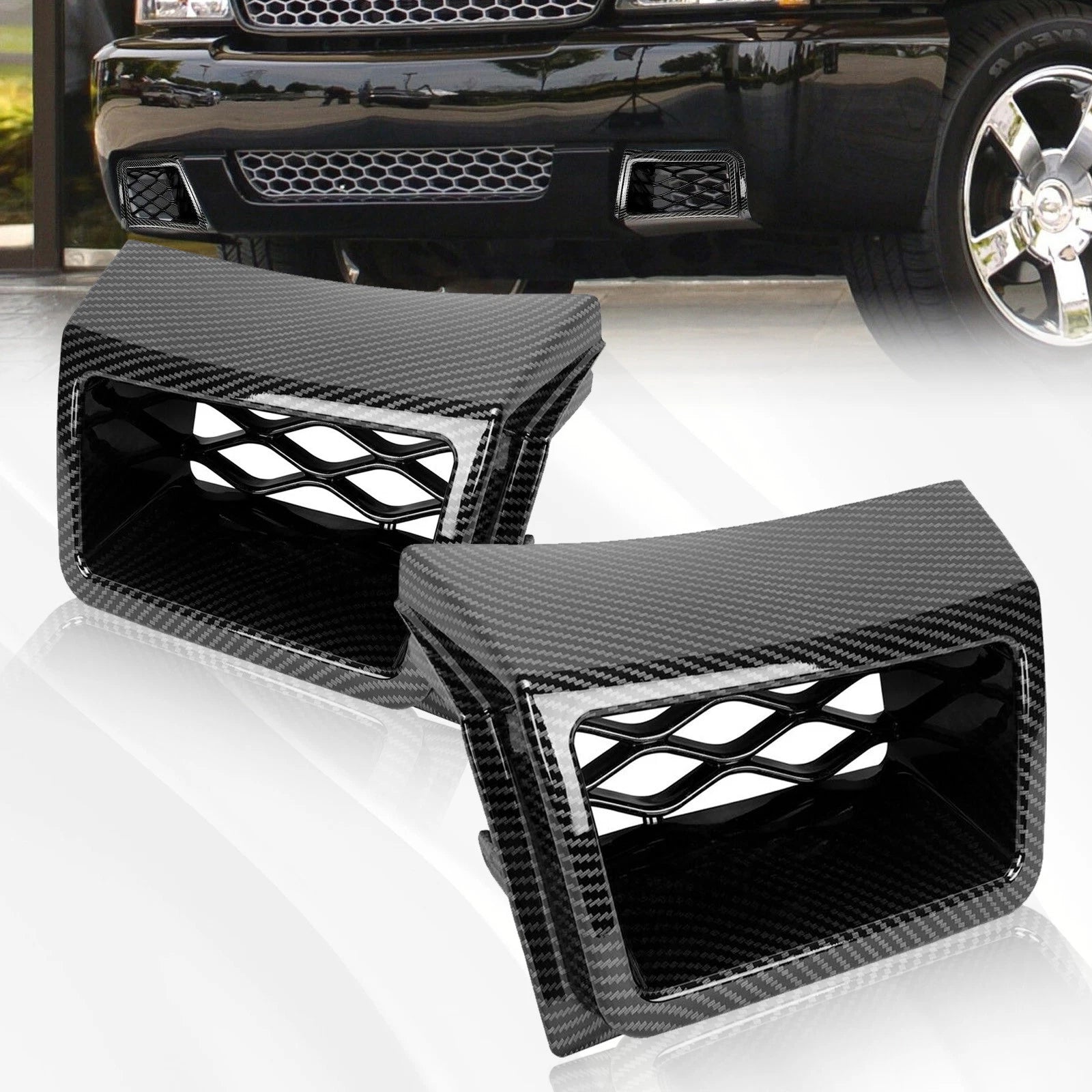 Set of 2 Carbon Air Ducts for Chevy Silverado 1500 (2003–2007)