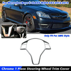 1X Chrome Steering Wheel Trim Cover for Mercedes Benz C-Class