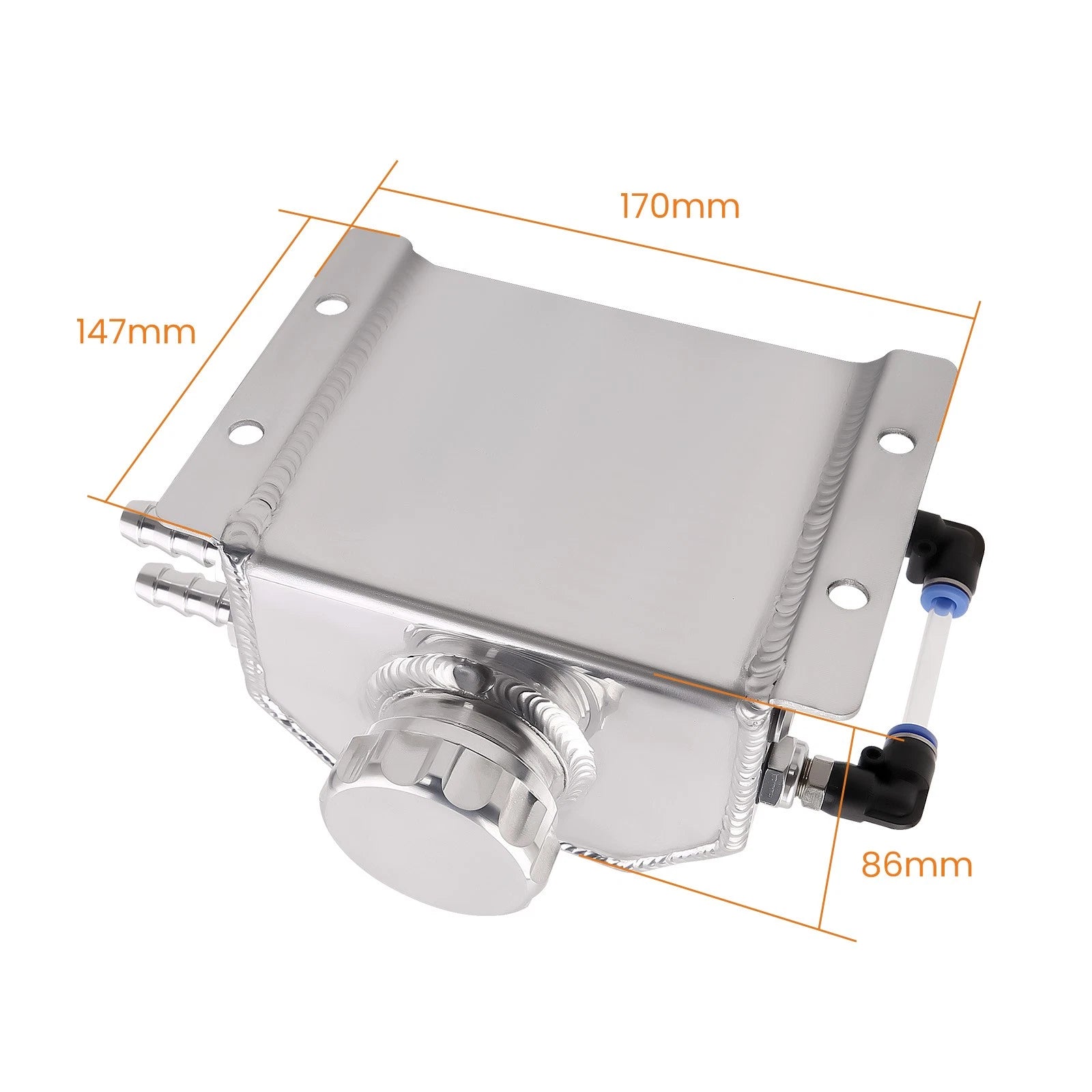 1L Aluminum Engine Oil Catch Can Reservoir Tank Universal