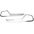 Brushed Door Guards w/Garnet Red Solid Vinyl "Corvette" Inlay for 14-19 Corvette