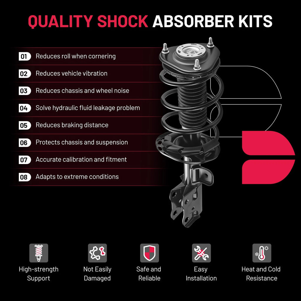 Front Complete Struts and Coil Springs for Toyota Prius 2010-2015 1.8L
