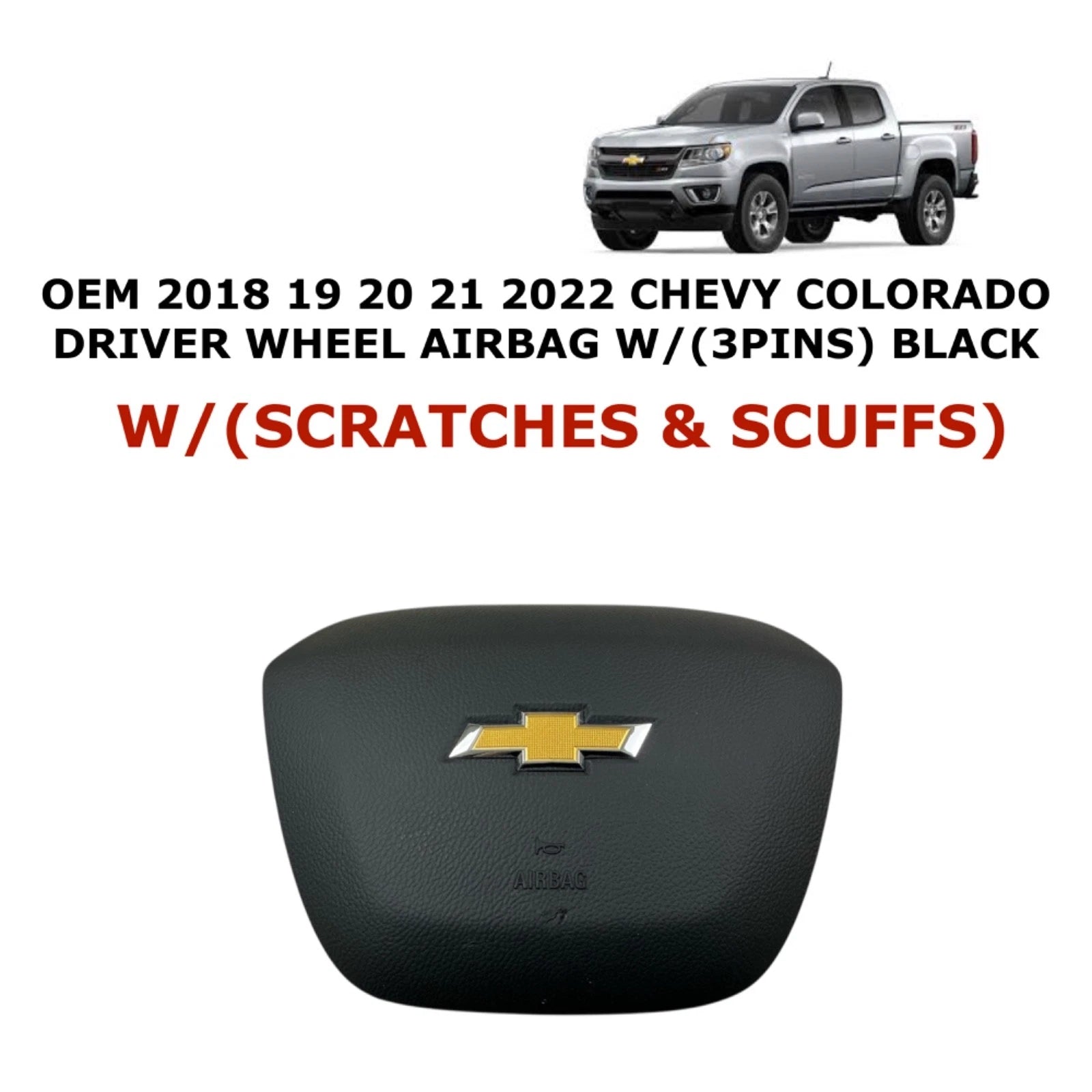 Driver Wheel Airbag for Chevy Colorado (2018–2022) BLACK 85132064