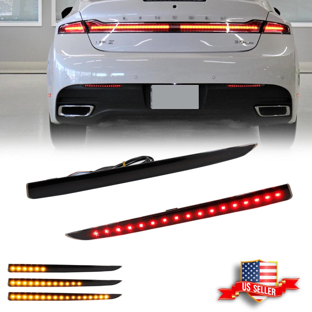 Smoke LED Rear Bumper Reflectors for Lincoln MKZ (2013–2020)