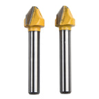 2pcs V-shaped Flat Head Router Bit for Woodworking Engraving Milling
