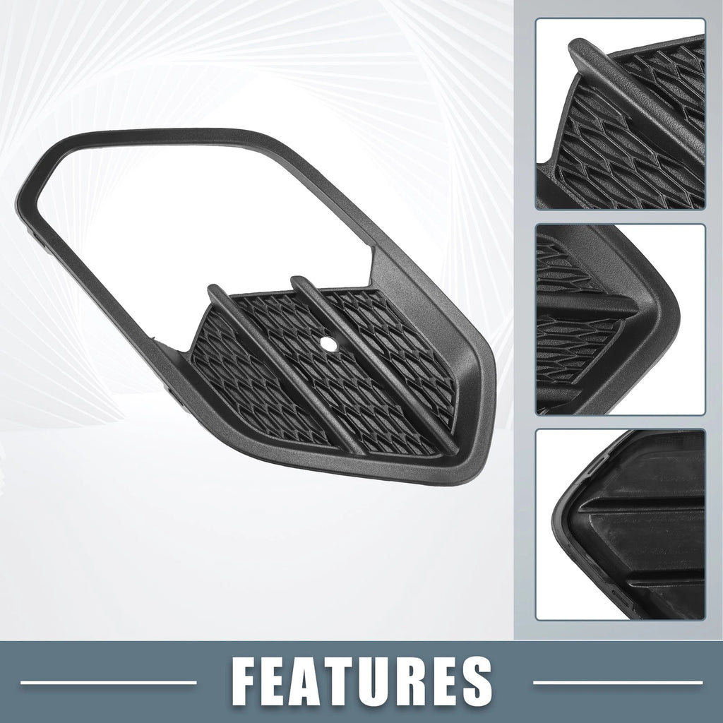 Front Right Fog Light Grille Cover Trim for Ford Escape Kuga (2017–2019) Black