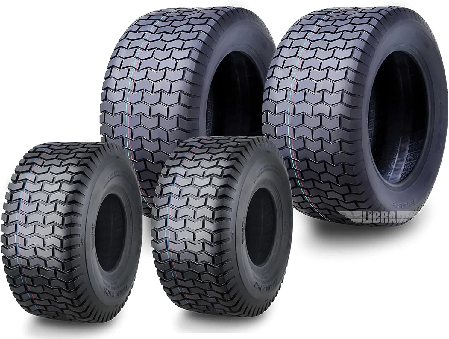 Set of 4 WANDA Turf Tires 15x6-6 Front & 20x8-8 Rear 4PR for Lawn Mower