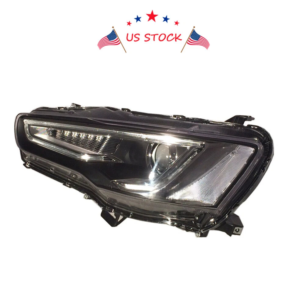 2X LED Headlights for Mitsubishi Lancer & EVO X (2008-2017) Red Eye DRL