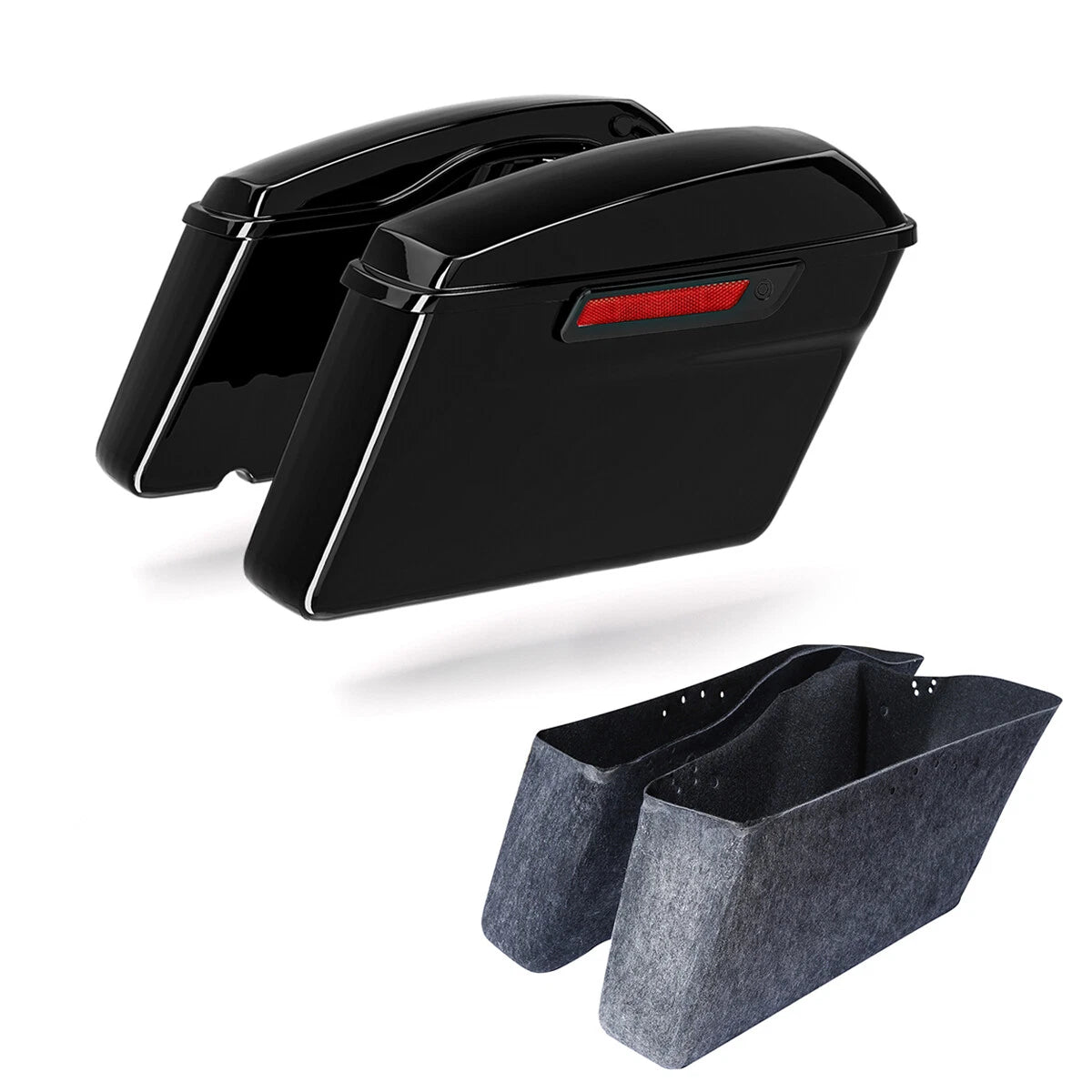 Black Hard Saddlebags for Harley Touring Electra Road Street Glide (2014–2024)
