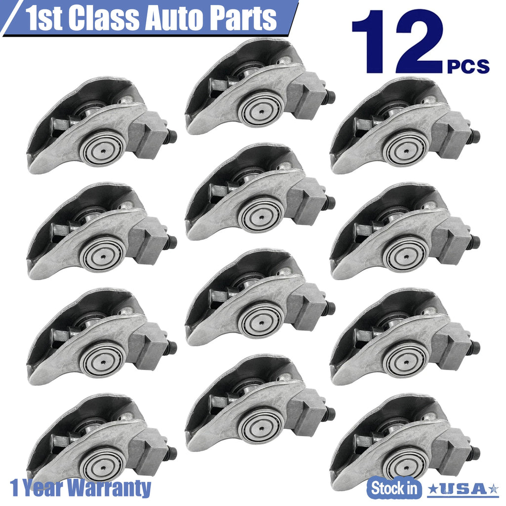Set of 12 Roller Rocker Arms for Buick Chevrolet Olds Pontiac (3.1L, 3.4L)