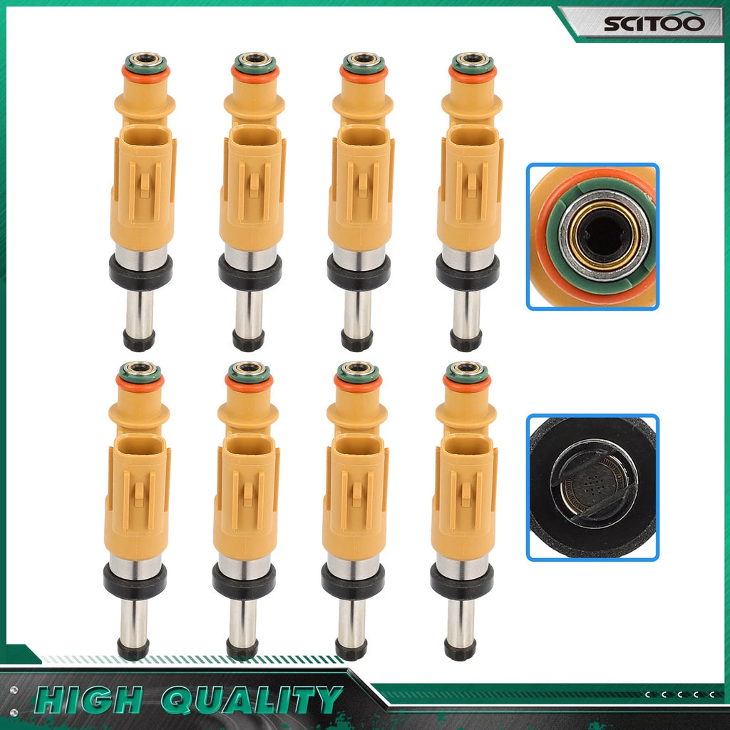 Set of 8 Fuel Injectors for Lexus LX570, GX460, Toyota Sequoia, Tundra, Land Cruiser