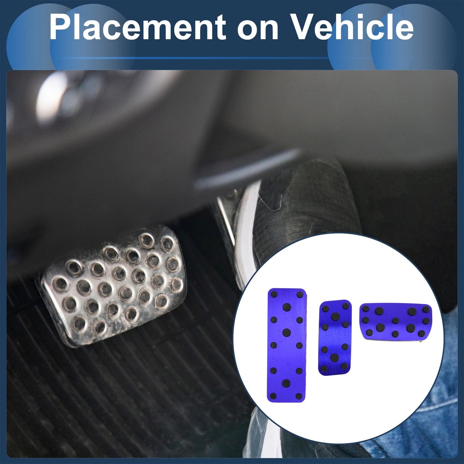 3 Pcs Automatic Foot Accelerator Pedal Covers for Subaru Forester (2006–2018) Blue
