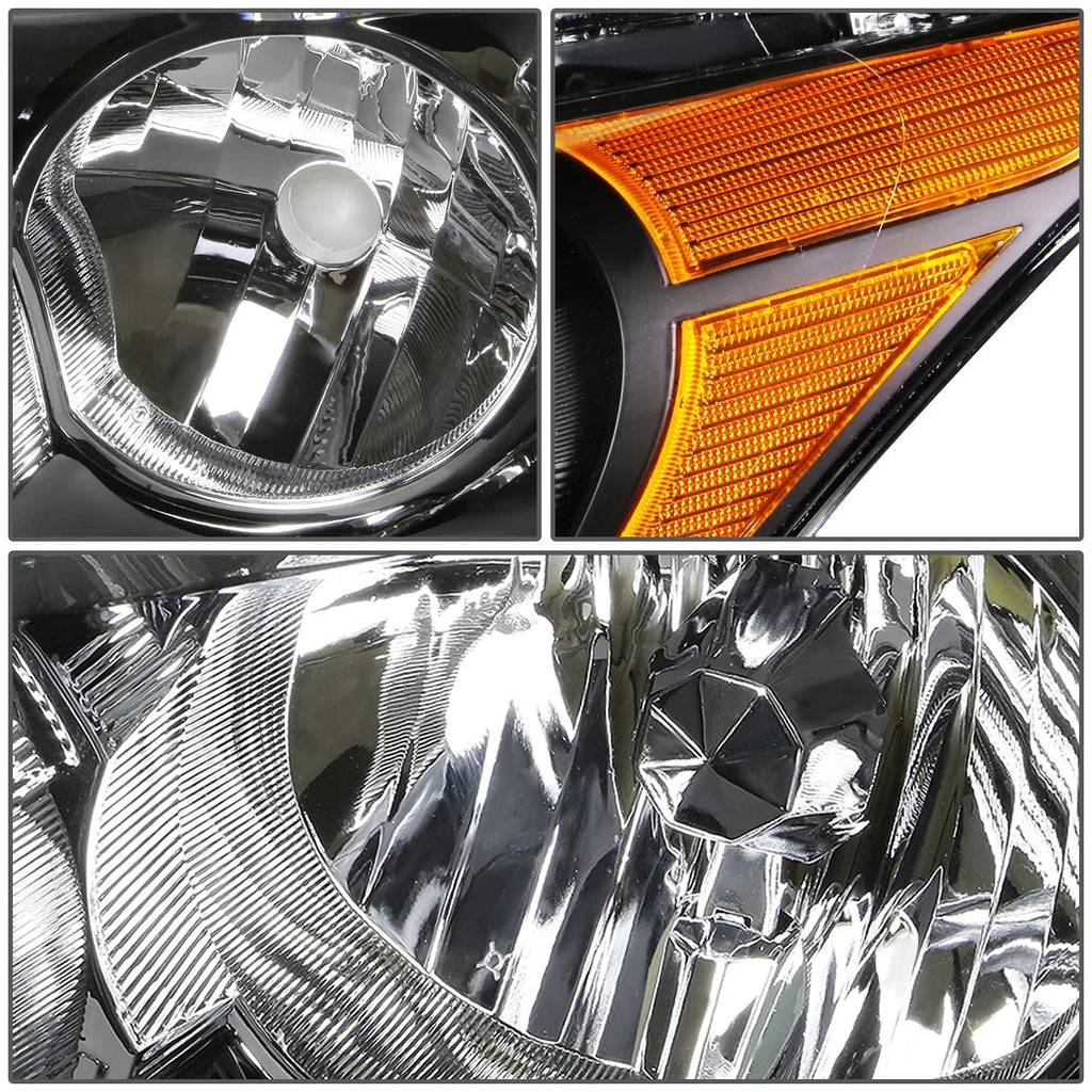 Pair of Black Housing Amber Corner Headlights for Honda Accord (2008–2012)
